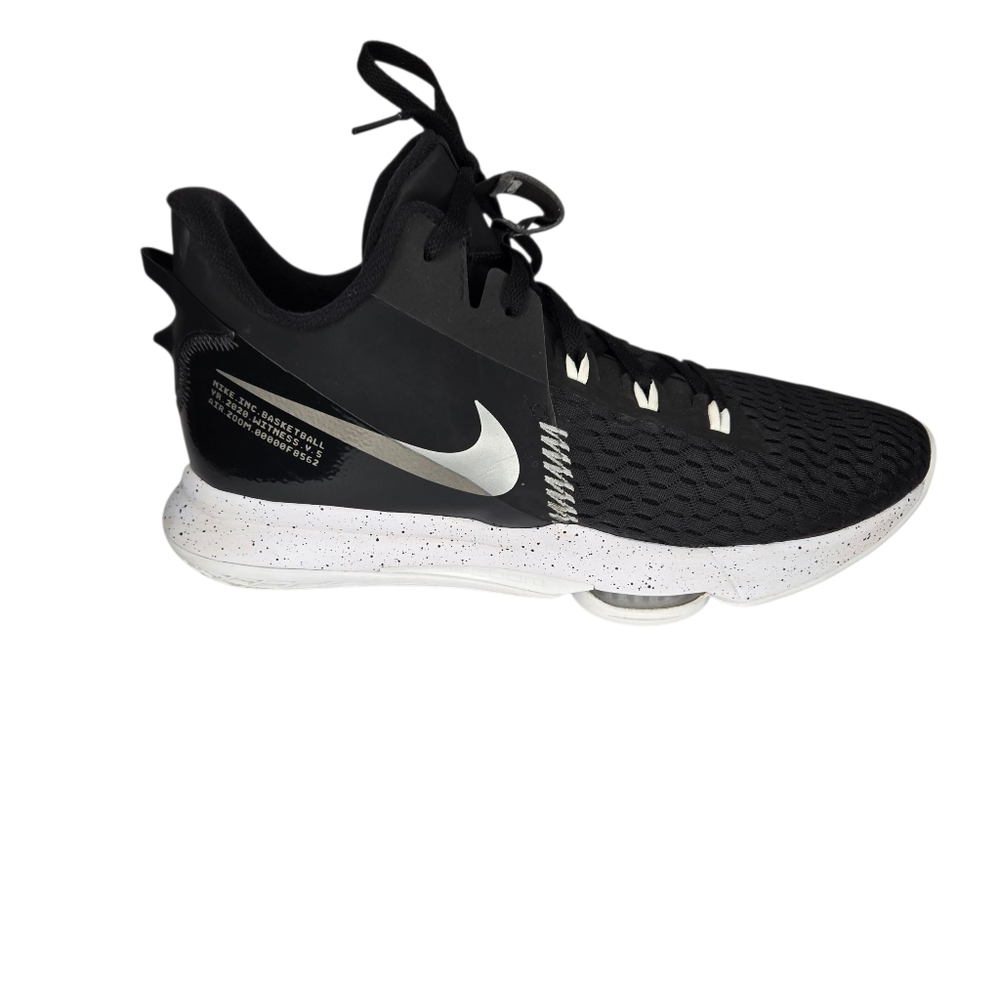Nike LeBron Witness 5 Basketball Shoes Men's Sz 14 Black White Silver CQ9380-001